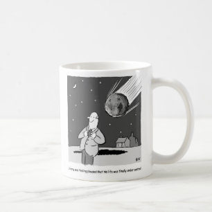 Lustigt Meteor Hittande jorden. Astronomitema Kaffemugg