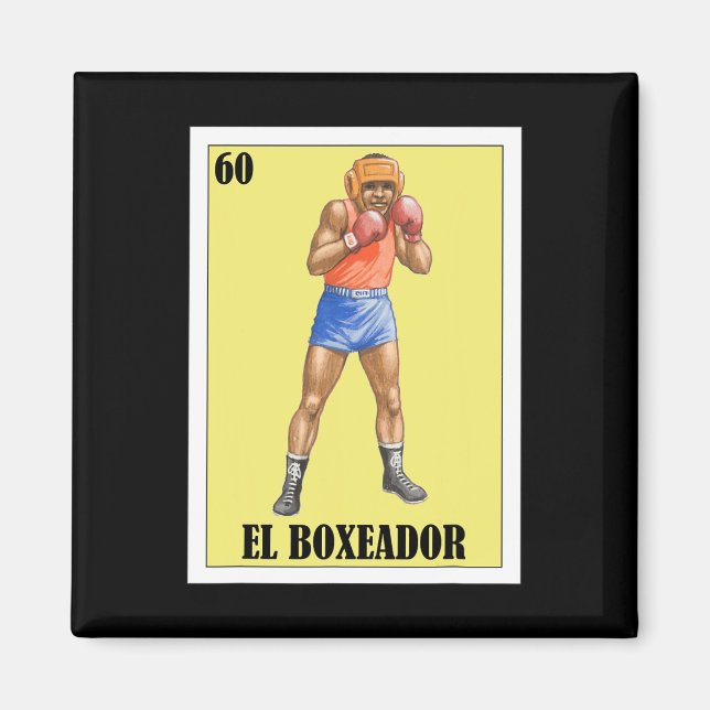 Lustigt mexikanskt Boxing Design - El Boxeador 2 Magnet (Framsidan)
