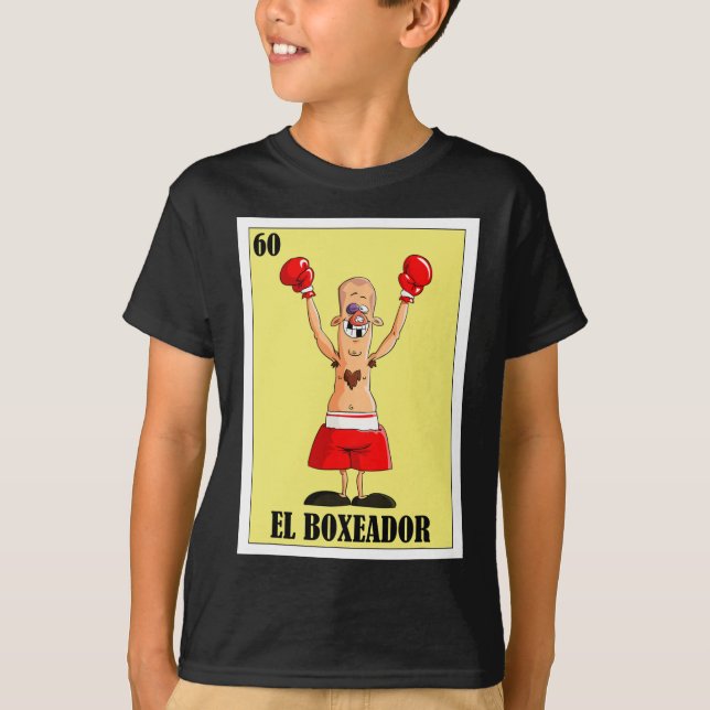 Lustigt mexikanskt Boxing Design - El Boxeador T Shirt (Framsida)