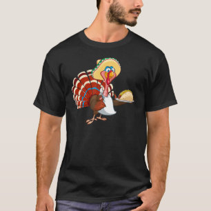 Lustigt mexikanskt Turkiet Serve Tacos Thanksgivin T Shirt