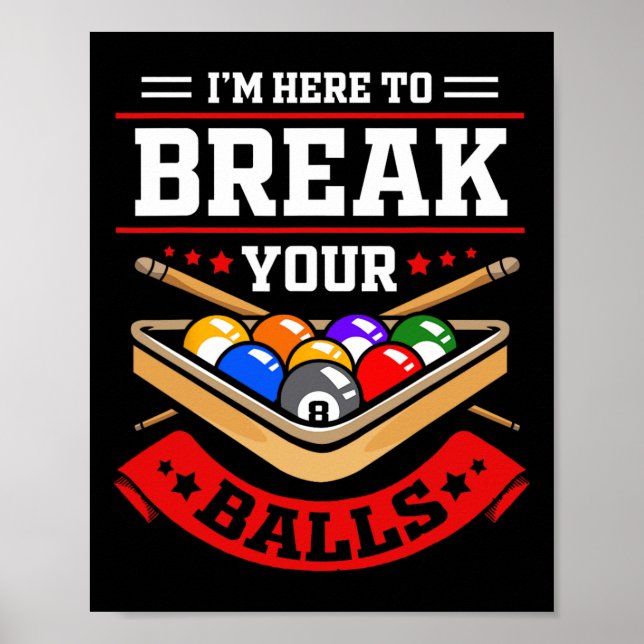 Lustigt miljardutfall för Bassäng Billiard Player Poster (Framsidan)