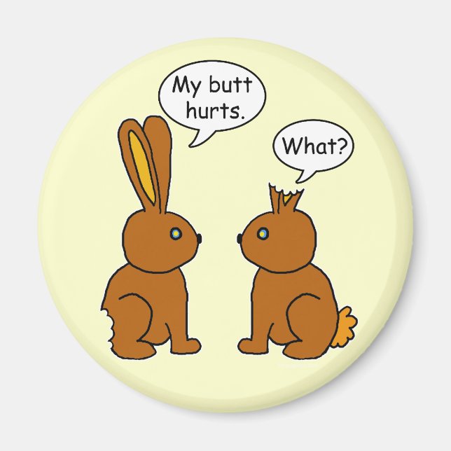 Lustigt Min Butt Ontr Bunnies Magnet (Framsidan)