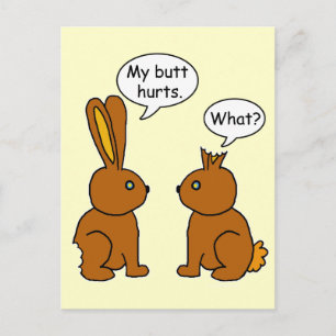 Lustigt Min Butt Ontr Bunnies Vykort