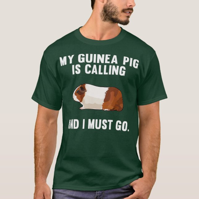 Lustigt min guinea Gris ringer och jag måste åka T Shirt (Framsida)