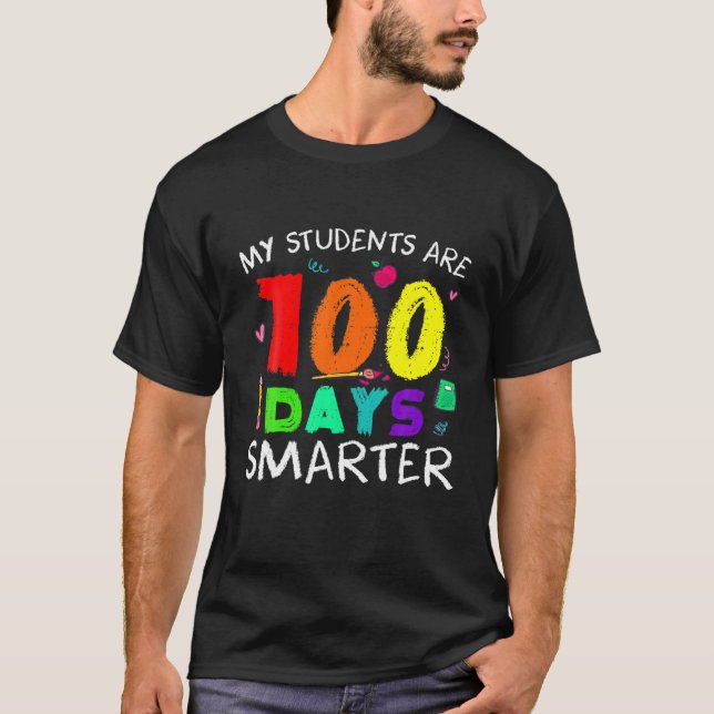 Lustigt min Studenter är 100 dagar Smarter School  T Shirt (Framsida)