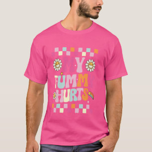 Lustigt Min tummy Ontr Groovy Aesthetic Cute Flowe T Shirt