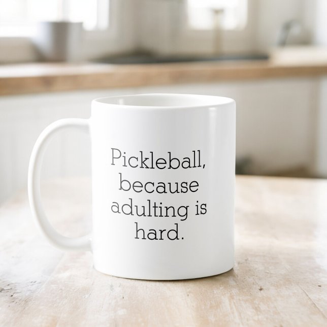 Lustigt minialistiskt med Pickleball-typografi Kaffemugg (Skapare uppladdad)