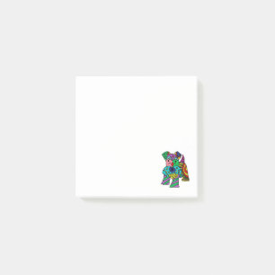 Lustigt Miniatyr Schnauzer Hund Abstrakt Art Post-it Block