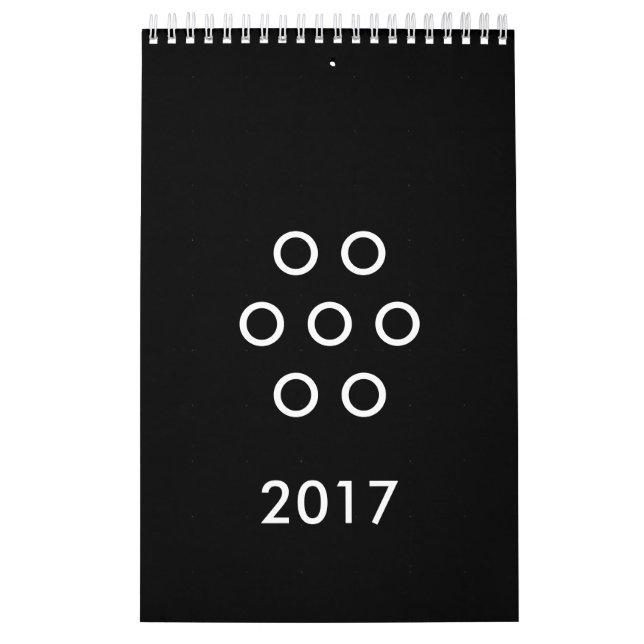 Lustigt minimalism Circles Black and White Kalender (Omslag)