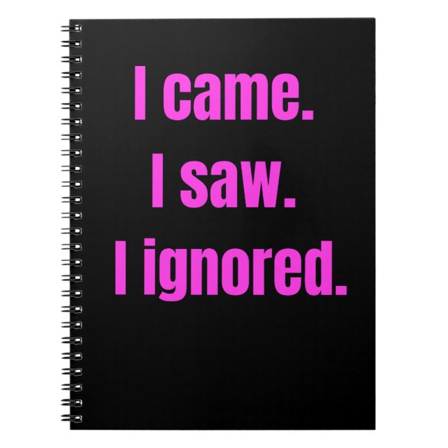 Lustigt minimalistiskt citat - jag såg att jag ign anteckningsbok (Framsidan)