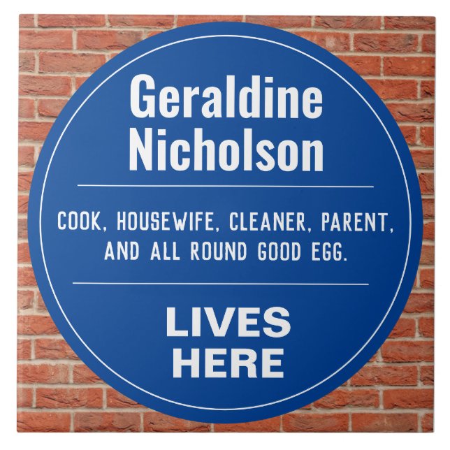 Lustigt minnesskylt kakelplatta (Framsidan)