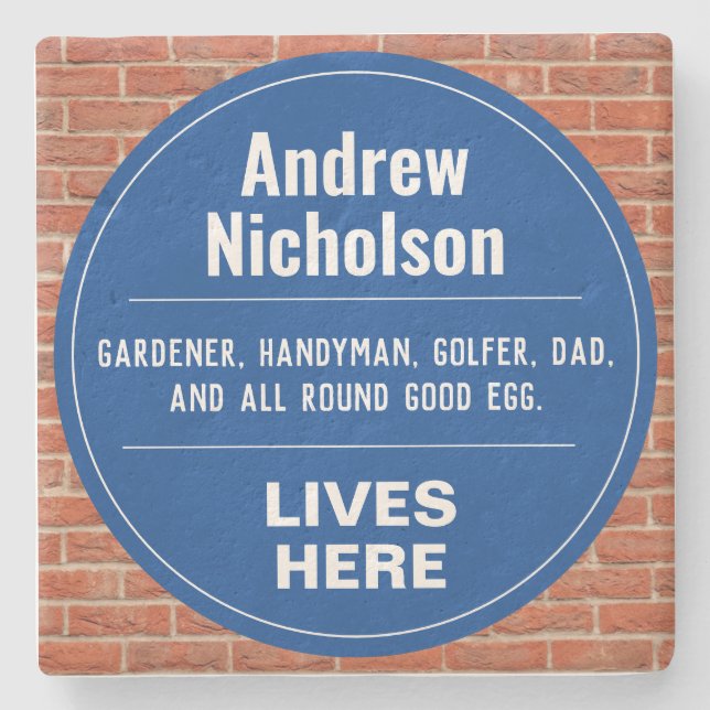 Lustigt minnesskylt stenunderlägg (Framsidan)