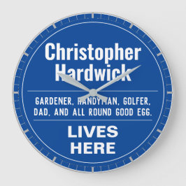 Lustigt minnesskylt stor klocka