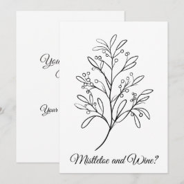 Lustigt Mistletoe och Vin, Ditt Ställe eller Mitt? Julkort