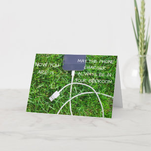 Lustigt mobilt laddare, 13:e födelsedagskort kort