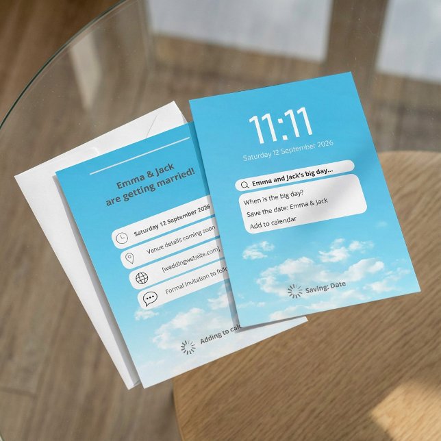 Lustigt Mobilt lås Skärm spara datumet Inbjudningar (Funny Phone Lock Screen save the date Invitation)