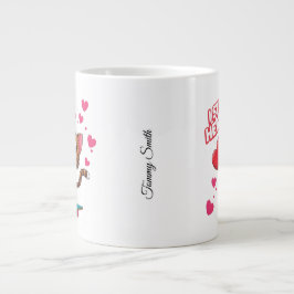 Lustigt Modern "Bli min Valentine" Jumbo Mugg