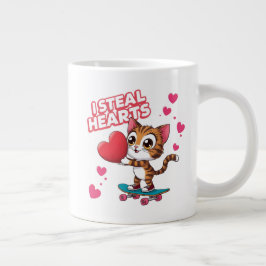 Lustigt Modern "Bli min Valentine" Jumbo Mugg