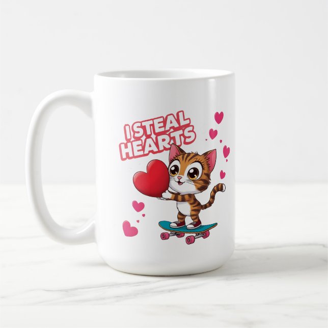 Lustigt Modern "Bli min Valentine" Kaffemugg (Vänster)