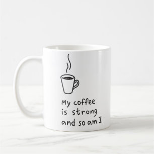 Lustigt, modern kaffeillustration citat kaffemugg