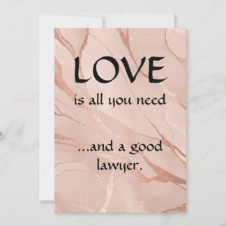 Lustigt Modern Kärlek och en Bra advokat Tack Kort