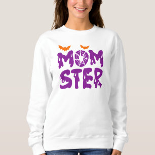 Lustigt "Momster" som kör Brev Halloween Mamma T Shirt
