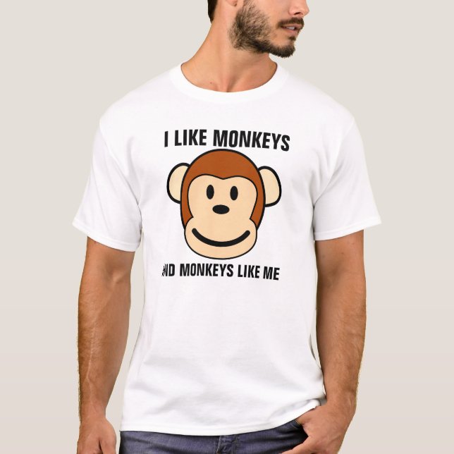 Lustigt Monkey T-shirts, JAG TYCKER OM MONKEYS Tröja (Framsida)