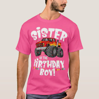 Lustigt monster Lastbil syster på födelsedagstjock T Shirt