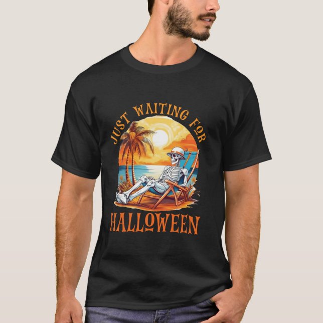 Lustigt mönstercitat som bara väntar på halloween- t shirt (Framsida)