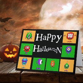 Lustigt, Monsters, Halloween Kort