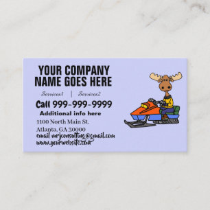 Lustigt moose Snowmobiling Visitkort