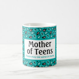 Lustigt Mor i Tonåringar Aqua Paisley Kaffemugg