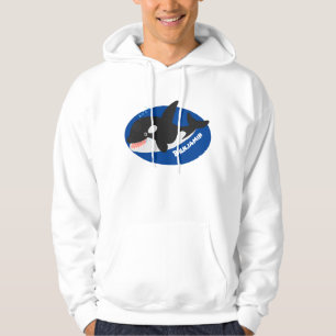 Lustigt mördare Valval eller söt tecknad illustrat Hoodie