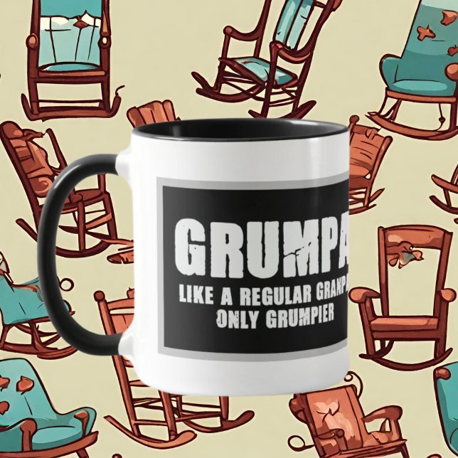 lustigt morfar ord art tillsätt monogram mugg (Skapare uppladdad)