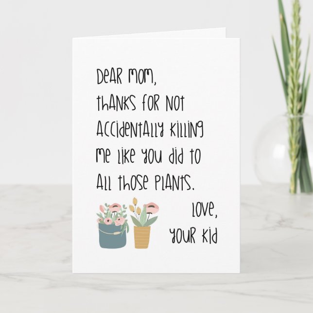 Lustigt mors dag-kort, bästa mamma någonsin blommi kort (Framsida)