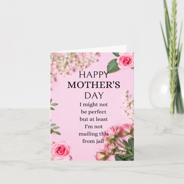 Lustigt Mors dag-kort.. Jag sitter åtminstone inte Anteckningskort (Framsida)