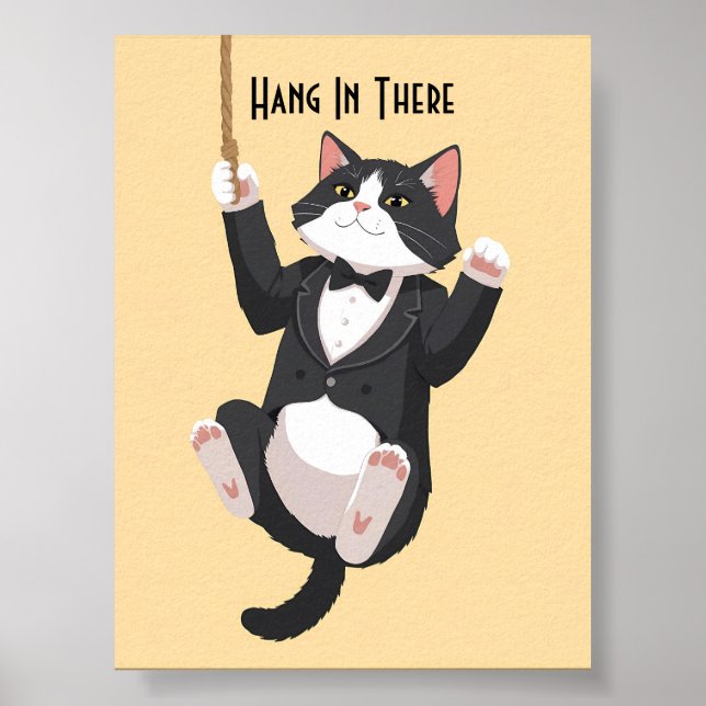 Lustigt motivationshäng där katt poster (Framsidan)