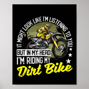 Lustigt Motocross-Biker i mitt huvud... jag rider  Poster