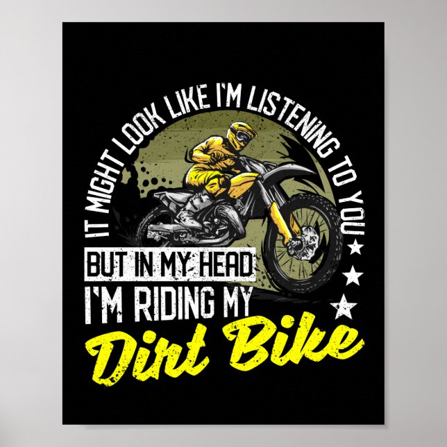Lustigt Motocross-Biker i mitt huvud... jag rider  Poster (Framsidan)