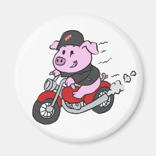 Lustigt motorcykel i gris Välj tillbaka färg Magnet