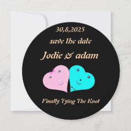 Lustigt mr & Mrs-hjärter Spara Datumet
