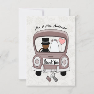 Lustigt Mrs. Och mr Newlyed, tack Postcard Kort