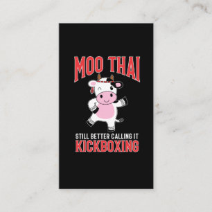 Lustigt muay Thai Martial Arts Cow Kickboxing Visitkort