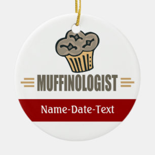 Lustigt muffin julgransprydnad keramik