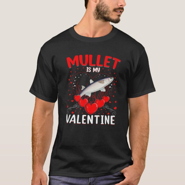 Lustigt Mullet är min Valentine Mullet Valentines  T Shirt (Framsida)