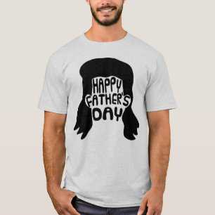Lustigt Mullet Lycklig Fars dag T Shirt