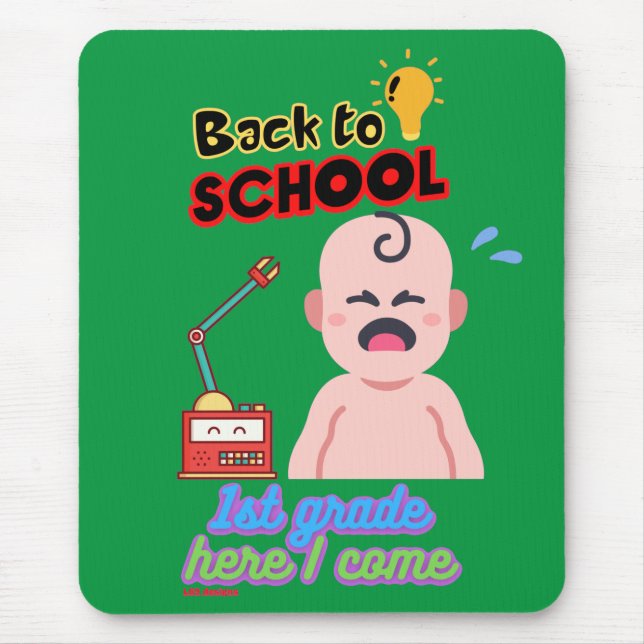 Lustigt musblock "BACK TO SCHOOL" Musmatta (Framsidan)