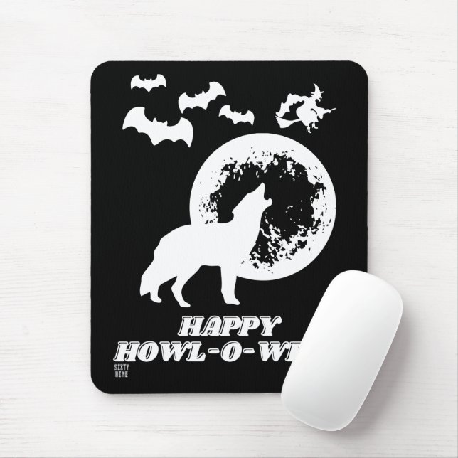 lustigt musblock "LYCKLIG HOWL-O-WEEN 2" Musmatta (Med mus)