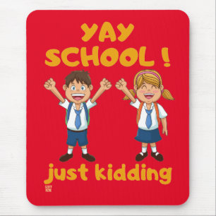 Lustigt musblock "YAY SCHOOL" Musmatta