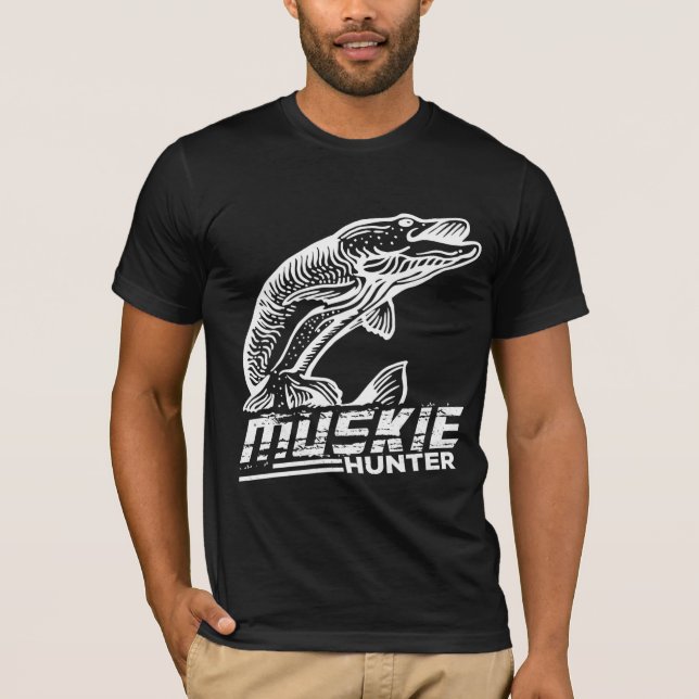 Lustigt Muskellunge Fish Muskie Hunter Musky Fishi T Shirt (Framsida)